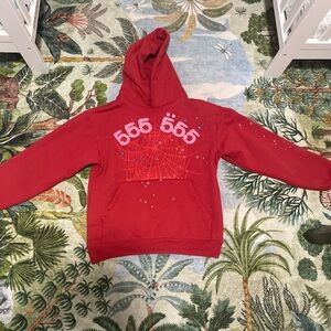 Sp5der Number 555 Hoodie “Red”